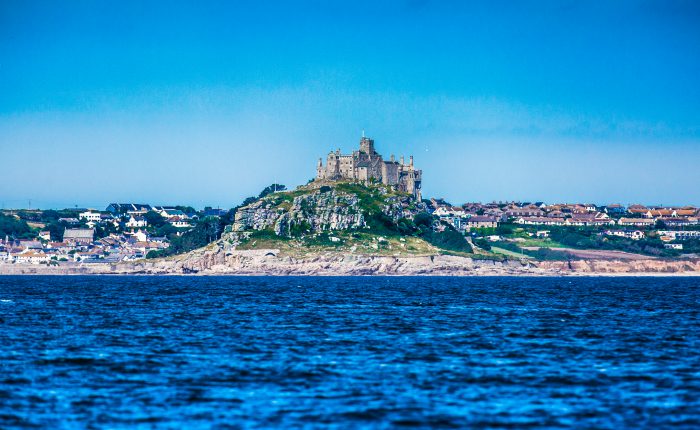 St Michaels Mount standing proud just off Marazion in Mounts Bay
